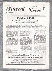 Mineral News - July 1999 - No.6 - `English Nature: Position Statement on Fossil Collecting` - W.A.Bolton BSc. P.G.C.E.