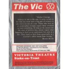 `Mother Courage And Her Children` by Bertolt Brecht - Directed by Clare Venables - 27th February 1990 - Victoria Theatre, Stoke-on-Trent