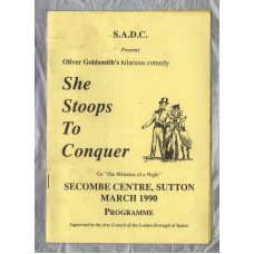 `She Stoops To Conquer` by Oliver Goldsmith - Directed by Rob Clark - 7/10th March 1990 - Sutton Amateur Dramatic Club - Secombe Centre,Sutton