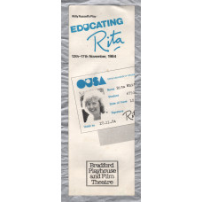`Educating Rita` by Willy Russell - Directed by David Sinfield - 12/17th November 1984 - Bradford Playhouse and Film Theatre
