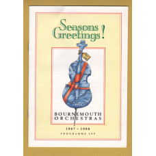 `Bournemouth Symphony Orchestra 1987` - Season Greetings! - With 4 Ticket Stubs - Thurs 17th December 1987 - Programme - Colston Hall, Bristol