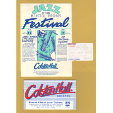 `JAZZ At The Bristol Proms Festival` - Music Flyer with Ticket Stub for 14th - 13th/14th May 1989 - Colston Hall, Bristol