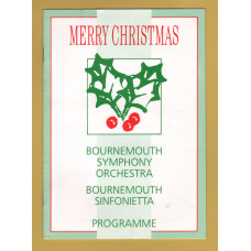 `Bournemouth Symphony Orchestra - 1988` - Ron Goodwin`s Christmas Show - With 2 Ticket Stubs - Thurs 15th December 1988 - Programme - Colston Hall, Bristol
