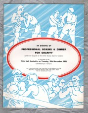 An Evening of Professional Boxing & Dinner For Charity - Civic Hall, Nantwich, Tuesday 18th November 1980 - Promoted by Cheshire Constabulary