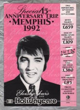 Special 15th Anniversary Trip - `MEMPHIS 1992` - 6 Panel Fold Out Information and Booking Advert - Exclusively Yours and Coop Holidaycare. - 1992