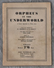 Orpheus in the Underworld - A Comic Operetta in Three Acts - From the Original by H.Cremieux and L.Halevy... - `Vocal Score Book` - 1966 - Josef Weinberger Ltd Orpheus in the Underworld - A Comic Operetta in Three Acts - From the Original by H.Cremieux and L.Halevy... - `Vocal Score Book` - 1966 - Josef Weinberger Ltd