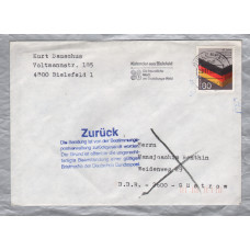 Return to Sender Cover - `Bielefeld 29-11-85` Postmark with Slogan - Single 80 Pfennig Stamp