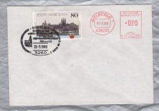 Independent Cover - `Occasion of the 750th anniversary of the City of Rinteln - 20-5-1989` - Bundesrepublik Deutschland - Pictorial Postmark - Single 2000 Years of Bonn Stamp Issued in 1989 - 20 Pfg Frank