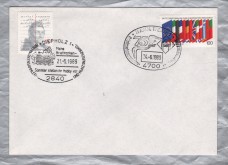 Independent Cover - DIEPHOLZ 1 & HAMM,WESTF 1 Pictorial Postmarks - 21-05-1989 & 24-6-1989 - 100 Pfg 3rd Direct Elections to European Parliament & 100 Pfg Franz Xaver Gabelsberger Stamps Issued in 1989