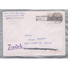 Return to Sender Cover - `Bielefeld 10-7-86` Postmark with Slogan - Single 80 Pfennig Stamp
