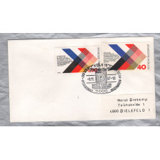 Independent Cover - `Koln 15 - Philatelia `87...` Postmark - Single 40 Pfennig & Single 0.50 Franc 1973 10th Anniversary of the German-France Collaboration Treaty Stamps