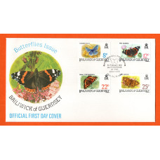 Bailiwick Of Guernsey - FDC - 1981 - Butterflies Issue - Official First Day Cover