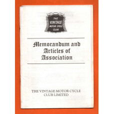 `The Vintage Motor Cycle Club` - Memorandum and Articles of Association 1981 - Published by The Vintage Motor Cycle Club