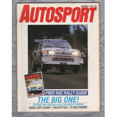 Autosport - Vol.105 No.7 - November 13th 1986 - `The Big One` - A Haymarket Publication