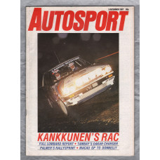 Autosport - Vol.109 No.10 - December 3rd 1987 - `Kankkunen`s RAC` - A Haymarket Publication