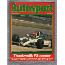 Autosport - Vol.83 No.1 - April 2nd 1981 - `Thackwell`s F2 Opener` - A Haymarket Publication