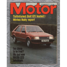 Motor Magazine - Vol.160 No.4086 - February 28th 1981 - `Road Tests: Mazda 323 1300, Corolla Liftback and Golf GTi Turbo` - Published by IPC