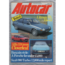 Autocar Magazine - Vol.162 No.4575 - September 15th 1984 - `Autotests: Citroen BX 19RD and Alfa Romeo 33 Green Cloverleaf` - Published by Haymarket