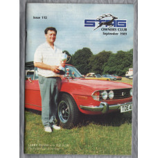 Stag Owners Club - Issue No.112 - September 1989 - `Larry Evans with TOE 417N - The Judges Car Of The Day` - Published by The Stag Owners Club