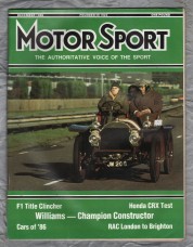 MotorSport - Vol.LXII No.12 - December 1986 - `Williams-Champion Constructor` - Motor Sport Magazine Limited