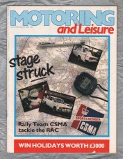 Motoring & Leisure - November/December 1987 - `Rally Team CSMA Tackle The RAC` - Civil Service Motoring Association Ltd