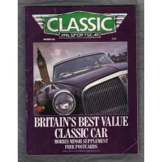 Classic And Sportscar Magazine - November 1988 - Vol.7 No.8 - `Britain`s Best Value Classic Car` - Published by Haymarket Magazines Ltd