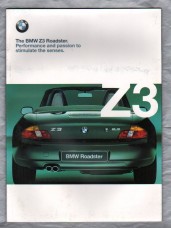 Sales Brochure - `The BMW Z3 Roadster` - circa 1998 - English Language - Cover to Cover 48 Pages - A4 Sized Brochure