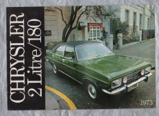 Sales Brochure - `CHRYSLER 2 LITRE/180` - circa 1973 - English Language - Unpaginated (Cover to Cover 6 Pages) - A4 Sized Brochure