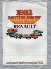 Sales Brochure - `1982 Motor Show - RENAULT` - Publication Date 25th September 1981 - English Language - A4 Size