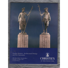 Christie`s Auction Catalogue - `Garden Statuary, Architectural Fittings and Fire Surrounds` - Wrotham Park, Herefordshire - Tuesday 12th May 1992