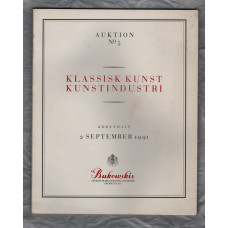 Bukowskis Auction Catalogue - `Klassisk Kunst, Kunstindustri` - Copenhagen - 2 September 1991
