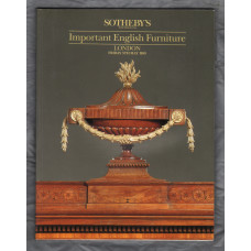 Sotheby`s Auction Catalogue - `Important English Furniture` - London - Friday 5th May 1989