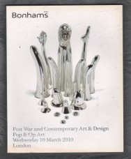 Bonhams - Auction Catalogue - `Post-War and Contemporary Art & Design,Pop & Op Art` - London - Wednesday 10th March 2010