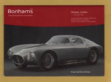 Bonhams - Sale of Important Collectors` Motor Cars, Motorcycles.... -`Final Call For Entries` - Olympia, London - Sunday/Monday 1-2 December 2002