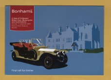 Bonhams - Sale of Collectors` Motor Cars, Motor Cycles and Automobilia -`Final Call For Entries`  - Beaulieu - Saturday 11 September 2004
