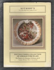 Sotheby`s Auction Catalogue - `Distinguished Collection of German Porcelain` - London - Tuesday 29th June 1982