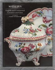 Sotheby`s Auction Catalogue - `English and Continental Ceramics and Glass` - London - Tuesday 1st March 1994