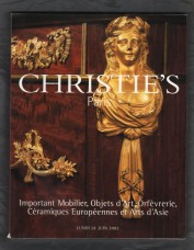 Christie`s - Auction Catalogue (French Language) - `Important Furniture,Works of Art,Silverware.....` - Paris - Monday 24th June 2002