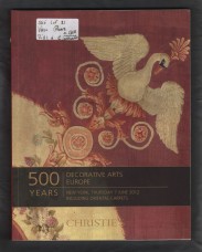 Christie`s Auction Catalogue - `Decorative Arts Europe` - New York - Thursday 7th June 2012