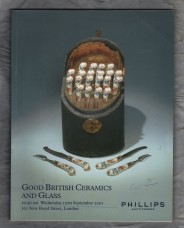 Phillips Auction Catalogue - `Good British Ceramics and Glass` - London - Wednesday 12th September 2001