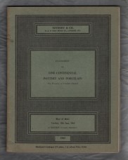 Sotheby`s Auction Catalogue - `Fine Continental Pottery and Porcelain` - London - Tuesday 15th June 1965