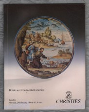 Christie`s - Auction Catalogue - `British and Continental Ceramics` - London - Monday 28th February 1994