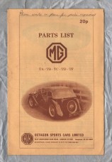 Octagon Sports Car Ltd - Parts List - MG TA/TB/TC/TD/TF - Date Unknown - Produced by Octagon Sports Cars
