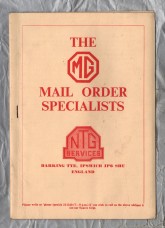 The MG Mail Order Specialists - NTG Services - Parts Catalogue from Sept 1973 with Price List from Qct 1973 