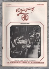 Enjoying MG - Vol.2 No.1 - January 1982 - `Fitting a New Midget Soft Top` - Published by MG Owners Club