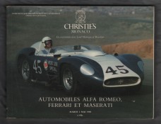Christie`s Auction Catalogue - `Automobiles Alfa Romeo, Ferrari et Maserati` - Monaco - Mardi 2 Mai 1989 