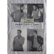 P&B Wools - `Double Quick or Totem` - Designs No.773 - Windcheater,Waistcoat,Polo Neck Sweater,Pullover - Knitting Patterns