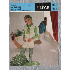 Sirdar - Tunic Coat - Bust 34-40" - Design No.5118 - Studio,Candytwist,Sportswool - Knitting Pattern