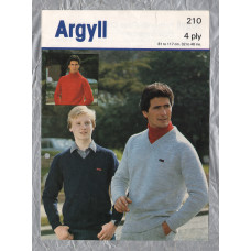 Argyll - 4 Ply - Chest 32-46"/81-117cm - Design No.210 - Father and Sons Classic V and Polo Sweaters - Knitting Patterns