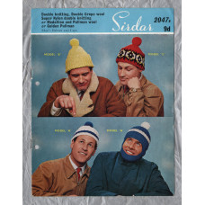 Sirdar - Double Knitting,Double Crepe Wool,Super Nylon,Super Medallion - Design No.2047b - Men`s Helmet and Caps - Knitting Pattern